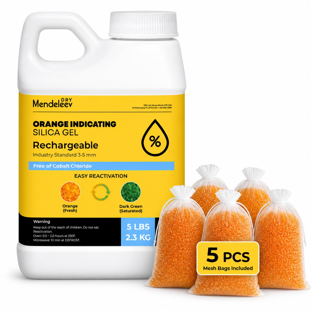 Amazon.com: 5 Lb Orange Indicating Silica Gel Drying Desiccant